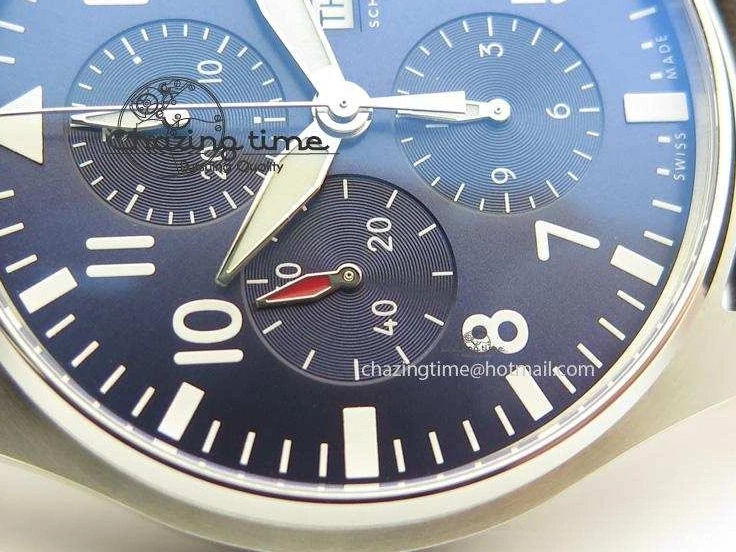 MIROTIME 0219 HighQuality Pilot Chrono 377714 “Le Petit Prince” ZF Best Edition Blue Dial On Brown Leather Strap A 7309